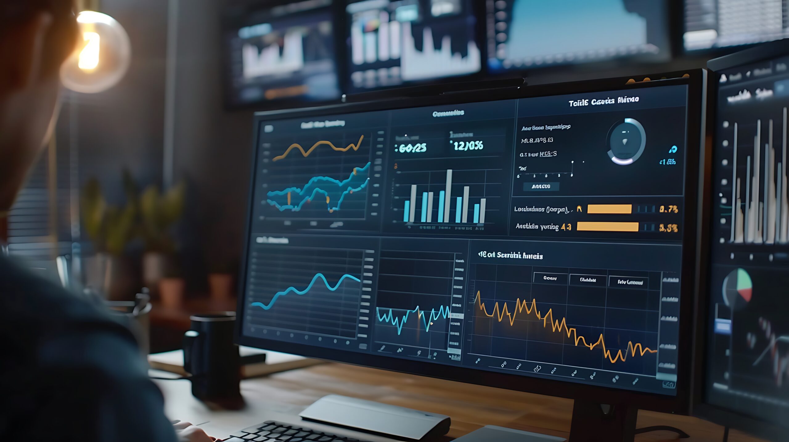 computer screen with graph showing graph data scaled